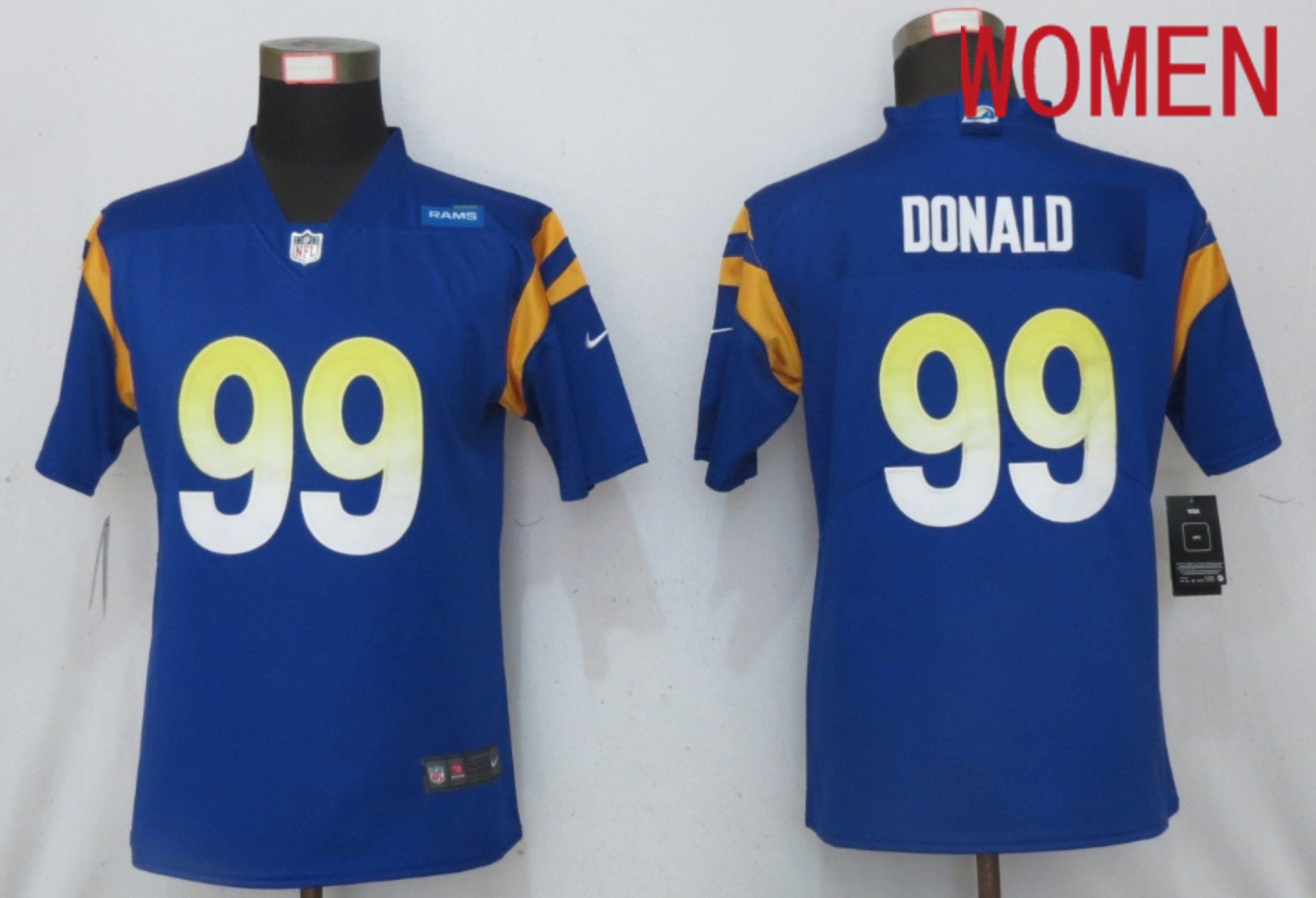 Women Los Angeles Rams #99 Donald Royal Los Angeles Rams Vapor Elite Playe Nike NFL Jerseys->women nfl jersey->Women Jersey